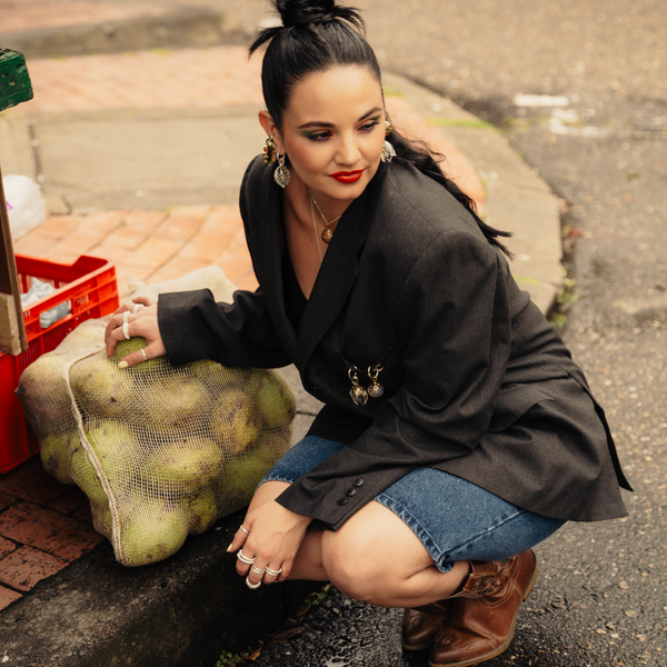 Upcycled Blazer (with fruity charms)