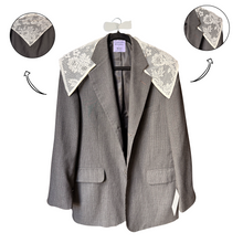 Load image into Gallery viewer, Upcycled Blazer w/ Lace
